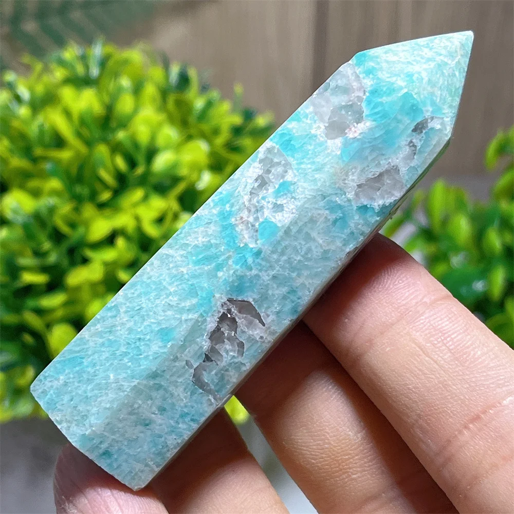 Amazonite Tower Point Wand Crystal Natural Minerals Stone Quartz Specimen Geode Energy Home Decoration Reiki Healing Gemstone
