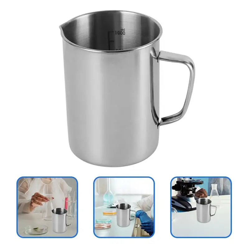 School Laboratory Measuring Cups Stainless Steel Beaker Measuring Cup 1000ml