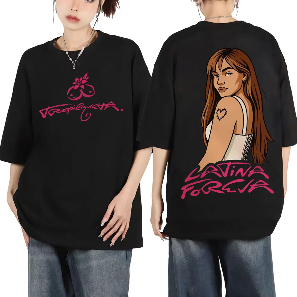 

Singer Karol G Tropicoqueta 2025 New Album T-shirt Hip Hop Vintage Short Sleeve T-shirts Men Women Clothing Fashion Y2k T Shirts
