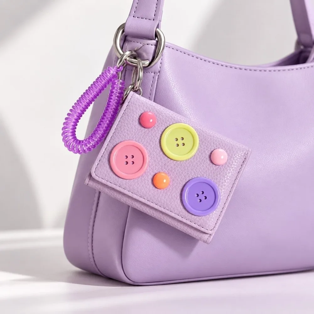 Fashion PU Leather Short Wallet Multi Card Slots Dopamine Coin Purse Large Capacity Cute Clutch Purse for Women Girls