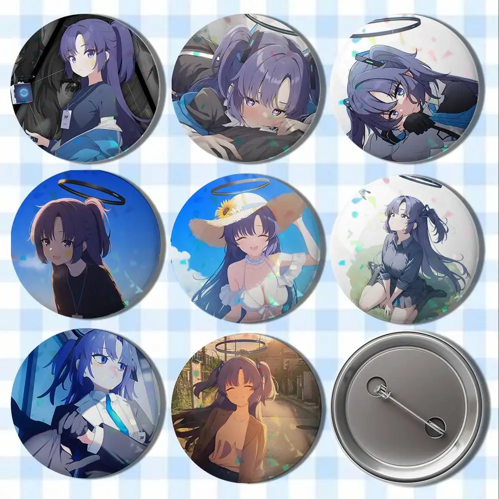 

Hayase Yuuka Blue A-Archive Badge Button Round Creative Pin Brooch Badge Bag Decor Accessories Fans Collect Friends Gifts