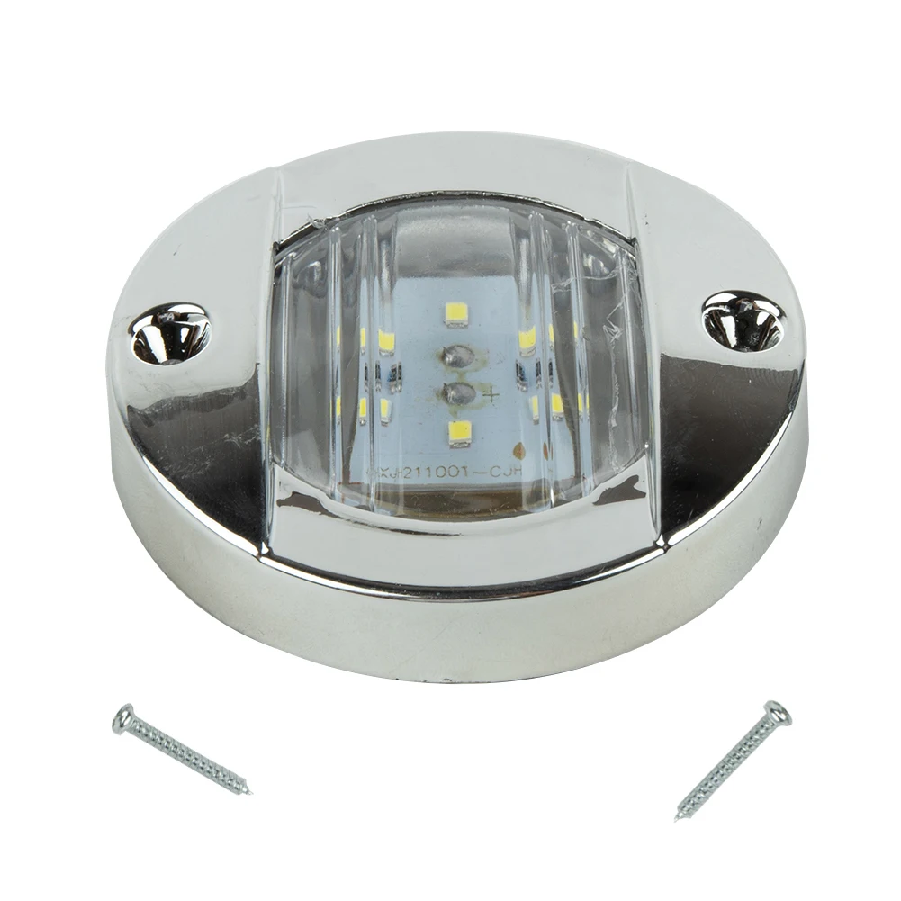 1PC 12V White Round Marine Boat LED Stern Light Cabin Deck Courtesy Light Waterproof Boat Interior Blue Light