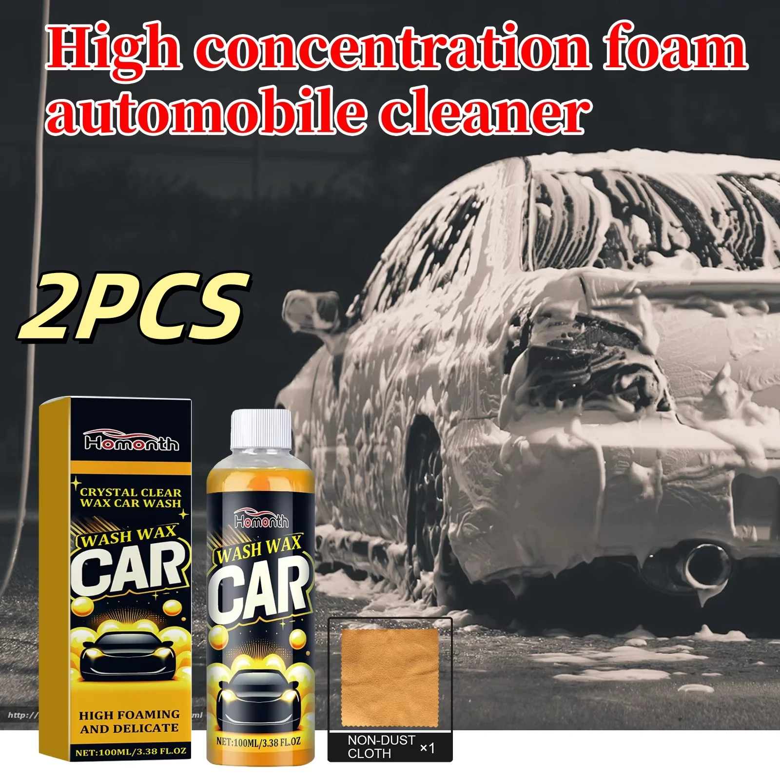 2PCS Homonth High Concentration Foam Car Cleaner Deep Cleaning Car Paint Dirt Maintenance Refurbished