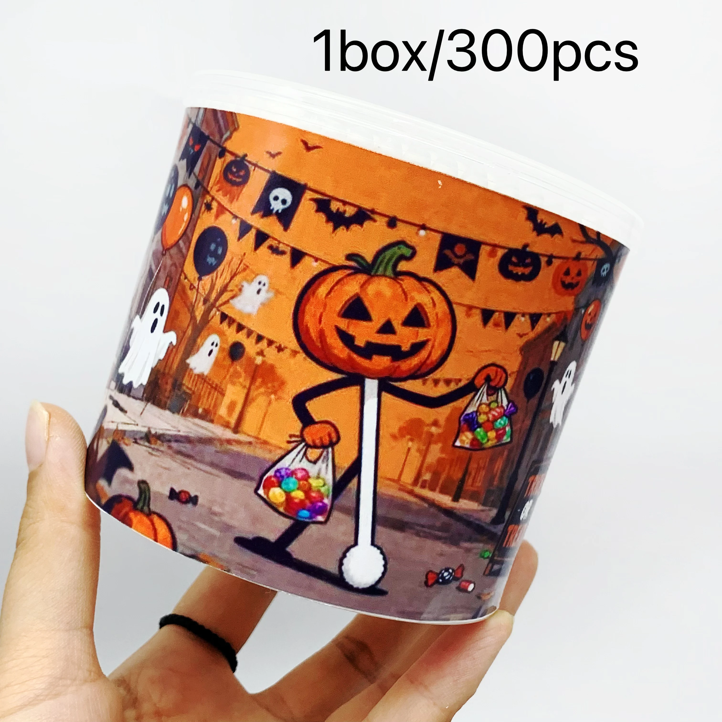 300 uds/600 Uds. Hisopos de algodón para adultos con temática de Halloween, doble cabeza, doble redondo y grueso, elementos creativos de estilismo para Halloween