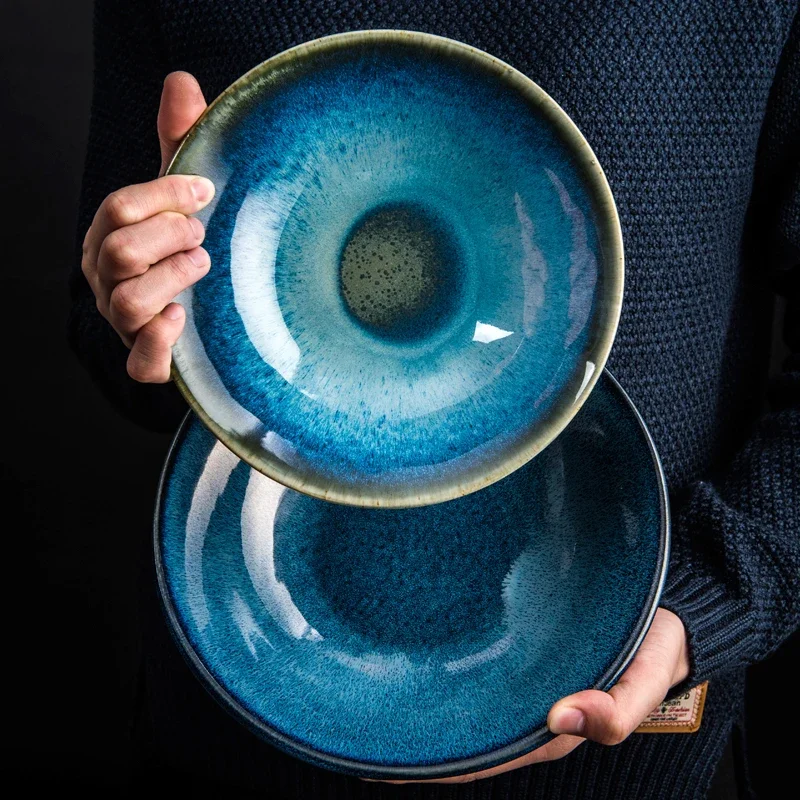LingAo Creative Japanese Ceramic Kiln Glazed Bowl, Soup Bowl