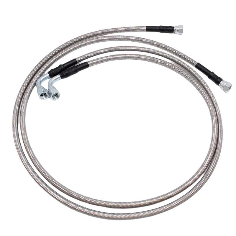 مجموعة خطوط خرطوم تبريد ناقل الحركة SS من أنابيب الزيت 2 قطعة بطول 52 بوصة TH350 700R4 TH400 لسيارة تشيفي فورد جي إم جي إم سي وبويك كاديلاك #3