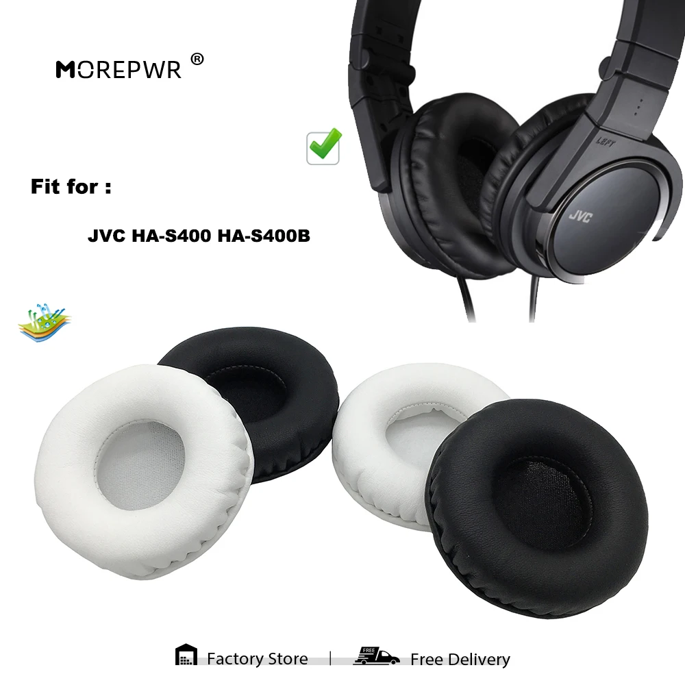 

Morepwr New Upgrade Replacement Ear Pads for JVC HA-S400 HA-S400B Headset Parts Leather Cushion Velvet Earmuff Sleeve Cover