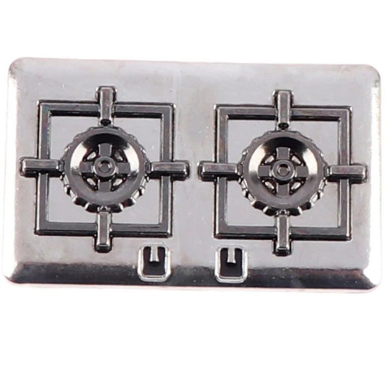 1Set 1:12 دمية مصغرة موقد غاز لعبة مجسمة معدنية ديكور بيت الدمية #4