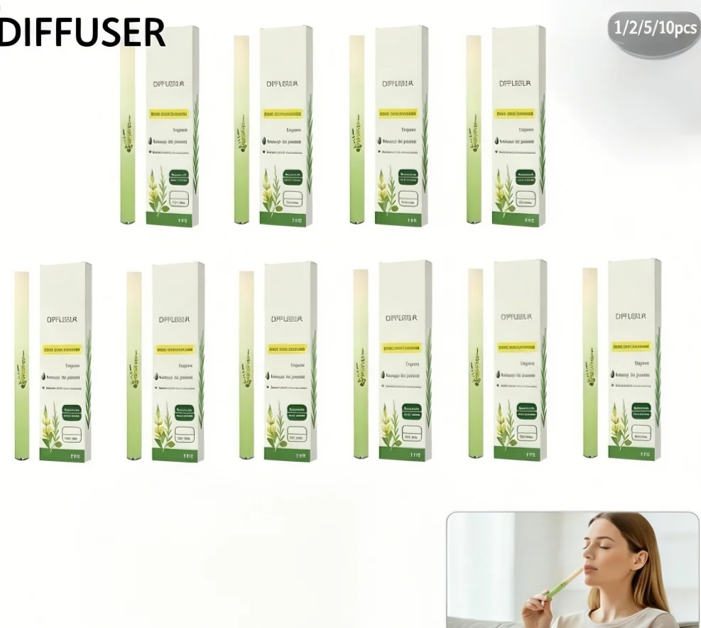 Difusor Herbal Natural para una Respiración Clara, Mezcla de Verbasco, Tomillo, Hierbas de Menta, Guaraná y Té Verde, Estimulante de Energía para Todas las Edades