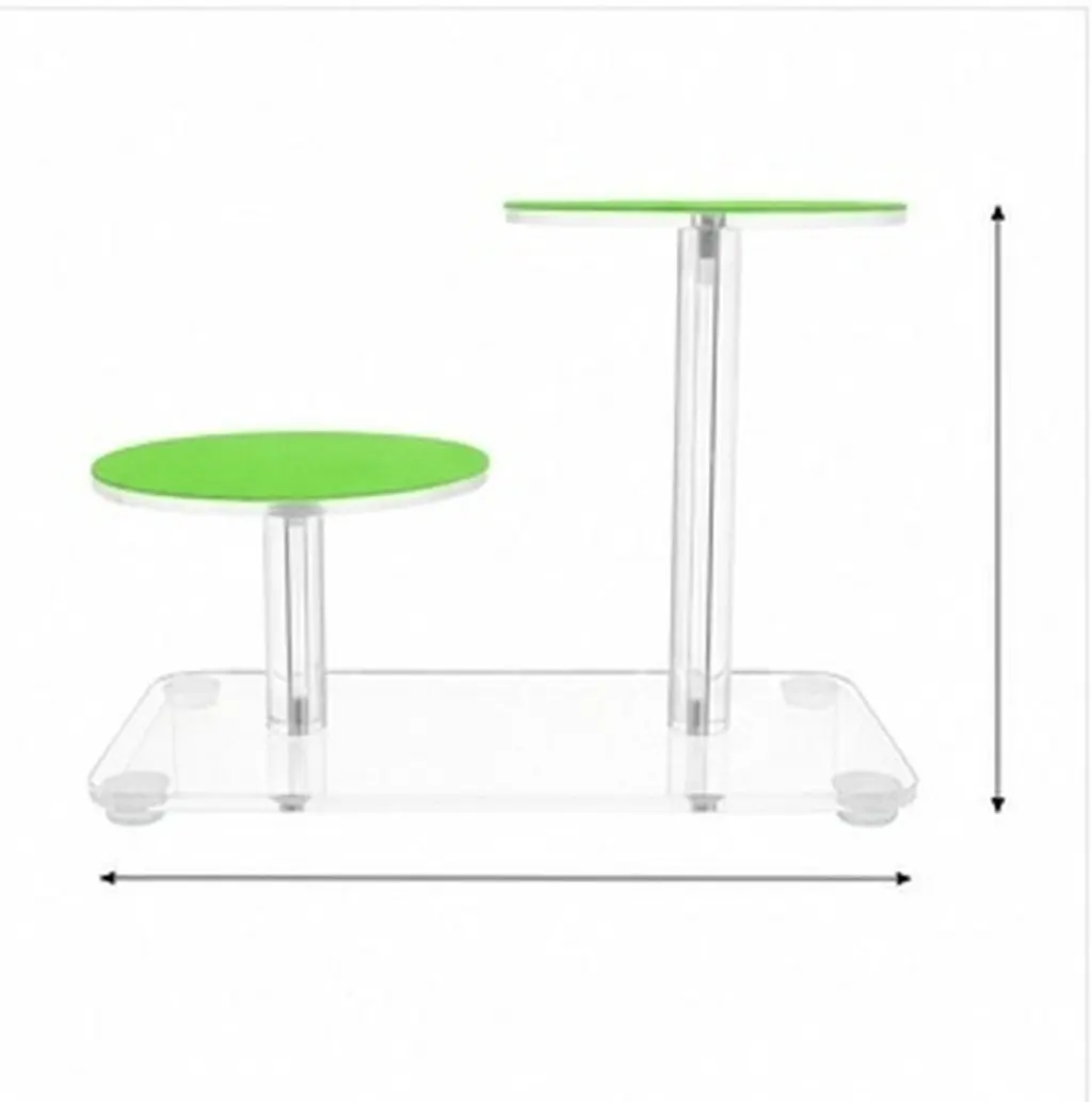 2 Tier Round Clear Acrylic Jewelry Display Stand Stable Wide Base Organizer for Rings Earrings Collectibles Display Rack