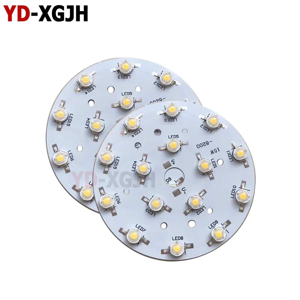 15W LED PCB Lamp Beads with Aluminum Plate Warm/Cool White Red Green Blue Yellow Amber Orange DIY Lighting Accessories 3W