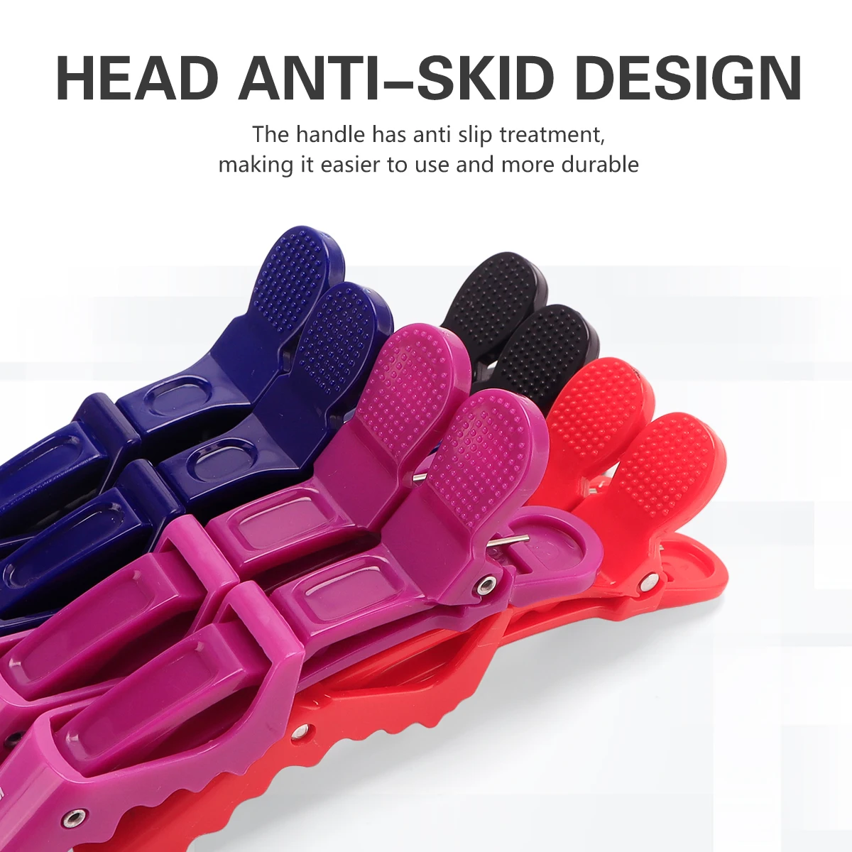 6pcs Alligator Hair Clips Hair Claw Clamps for Salon Styling Professional Barber Hairdressing Tools Color Non-Slip Strong Grip