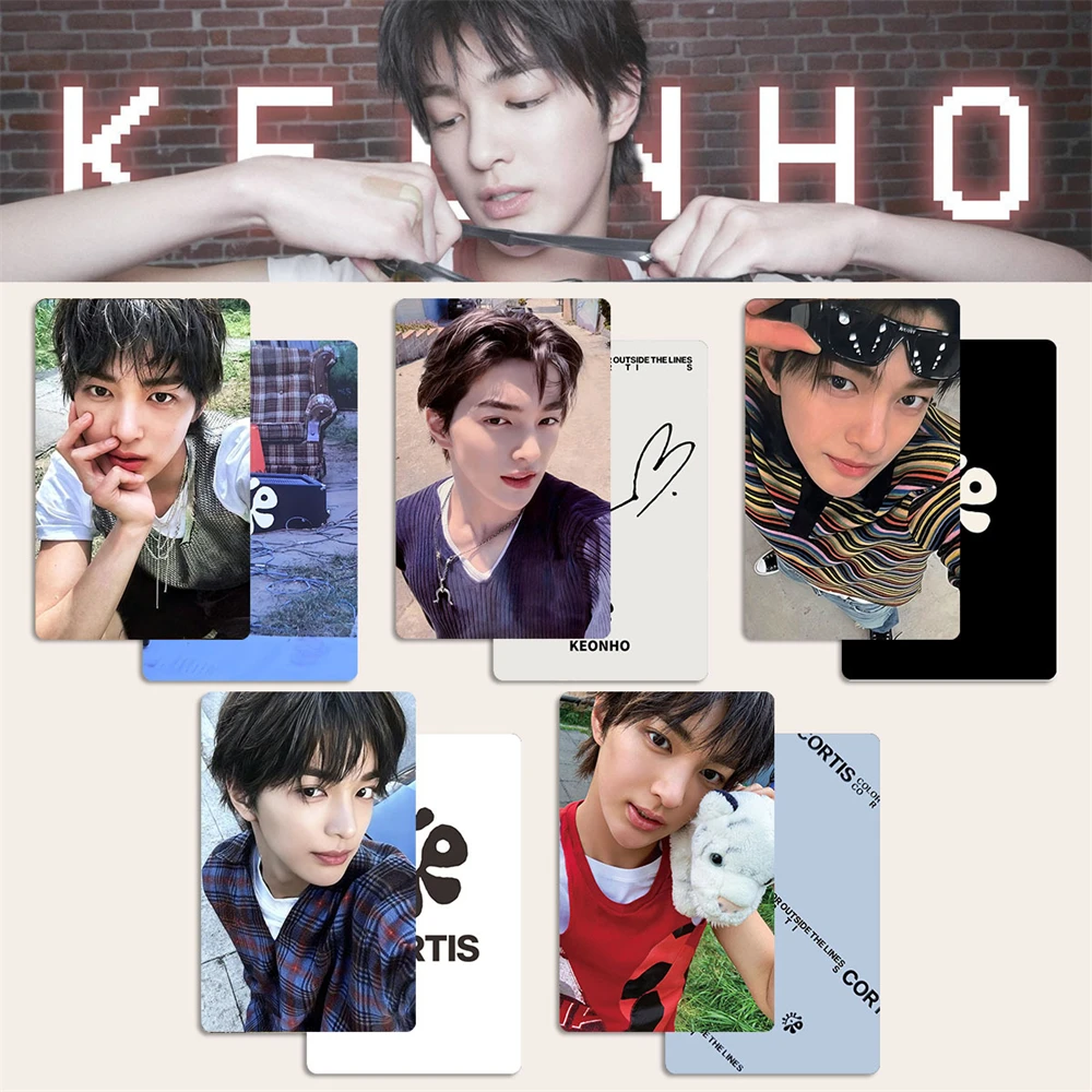 5Pcs/Set KPOP CORTIS Mini Album COLOR OUTSIDE THE LINES Photocards Two-Sided Postcards Keonho Martin James LOMO Cards Fans Gift