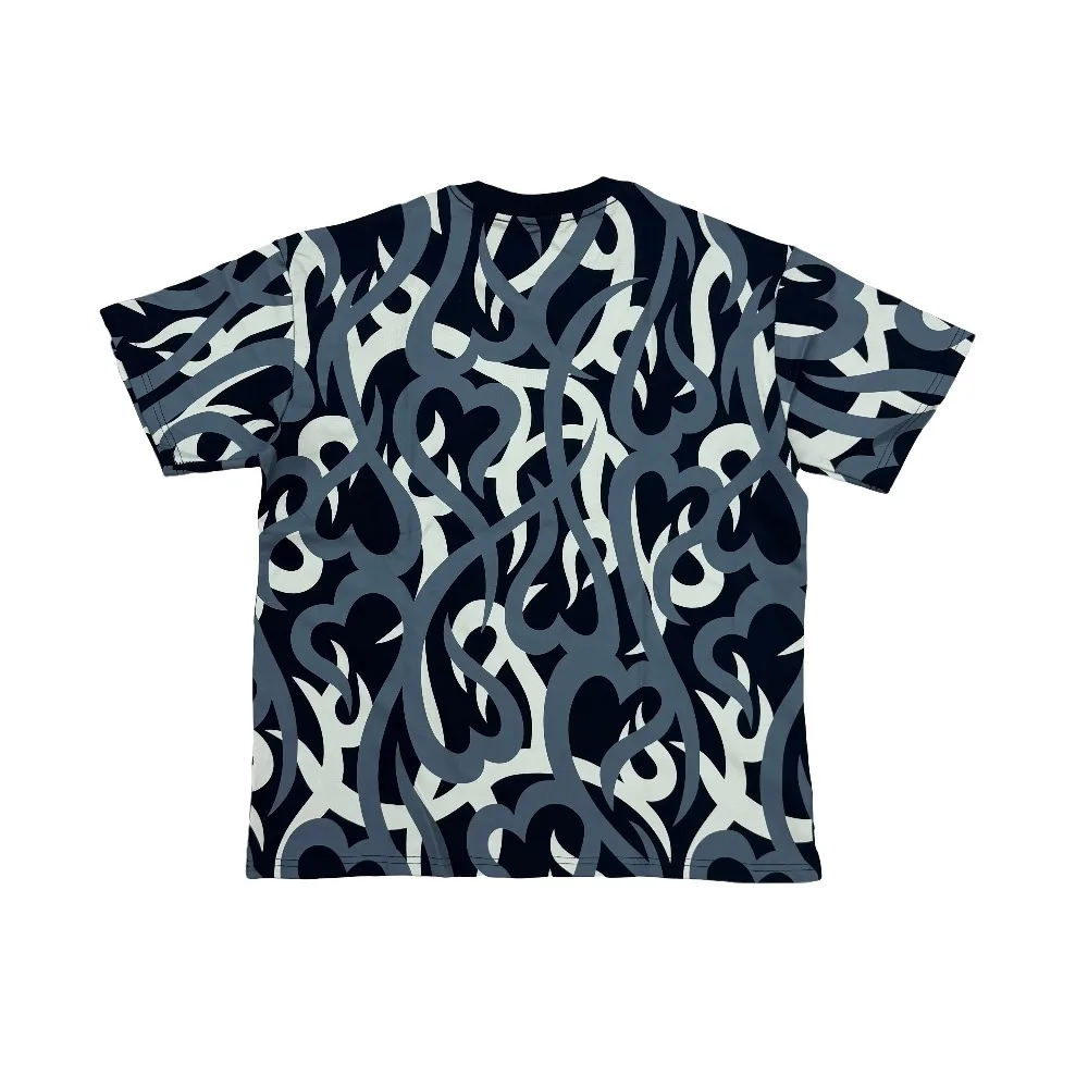Number Nine AW04 Tribal Heart Camo Tee Thorn Camouflage Short Sleeved T-Shirts