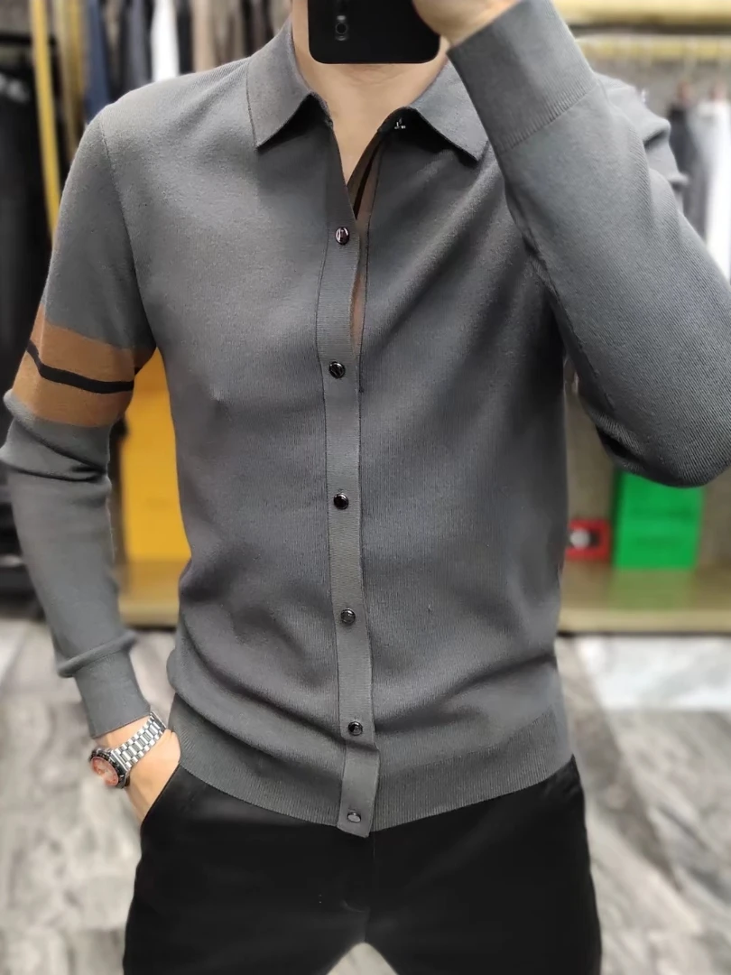 

Мужской осенне-зимний комфортный вязаный свитер с воротником, повседневный, деловой, модный, универсальный, с длинным рукавом, молодежный, весенний