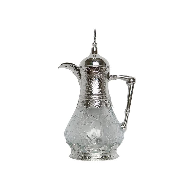 An orange medieval French tie pot, retro carved silver glass cold water kettle, large capacity wine kettle, household gift