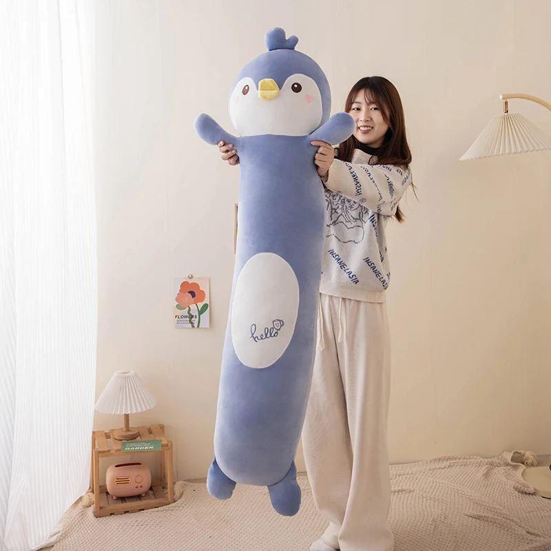 

70-120cm Creative Long Axolotl Pillow Plush Toys Anime Stuffed Penguin Doll Cartoon Room Decor Pillow Birthday Xmas Gifts