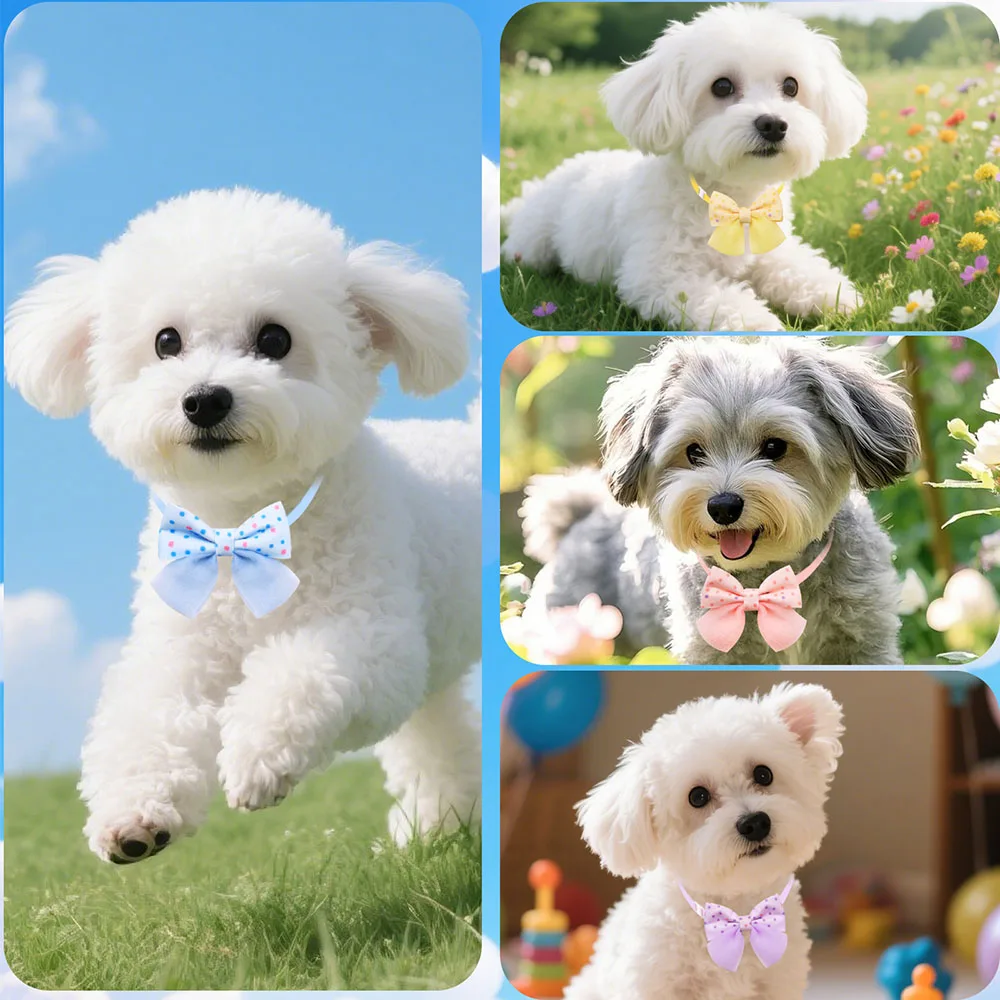 5 قطعة الملونة قابل للتعديل الكلب بووتيس البولكا نقطة نمط الكلب ربطات القوس فيونكة الياقات قابل للغسل الحيوانات الأليفة الاستمالة اكسسوارات للكلاب والقطط