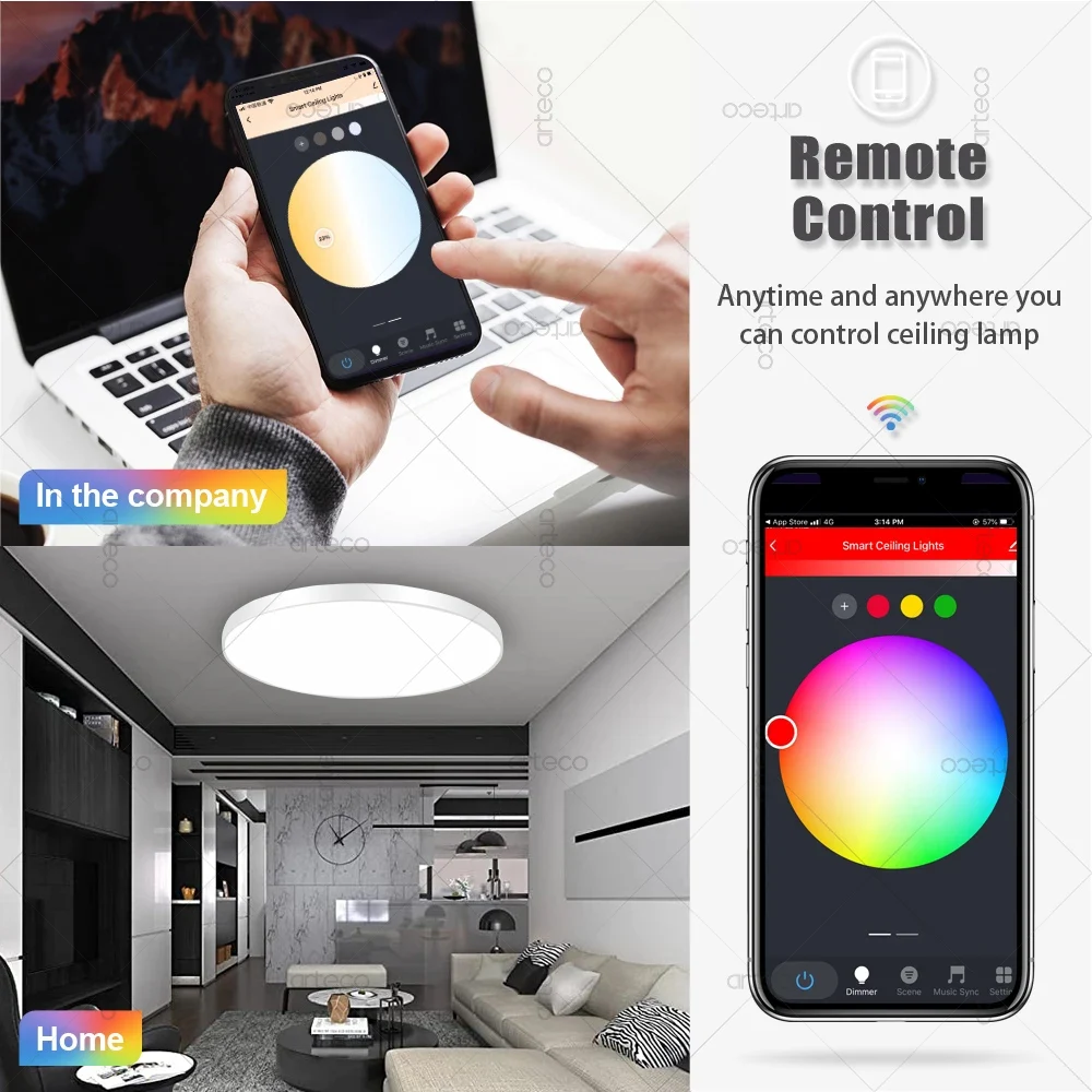 24W 40W Wifi/Zigbee Smart Ceiling Led Lights RGB CW+WW Tuya APP Control Ceiling Lamp For Bedroom Home Decor Works With Alexa