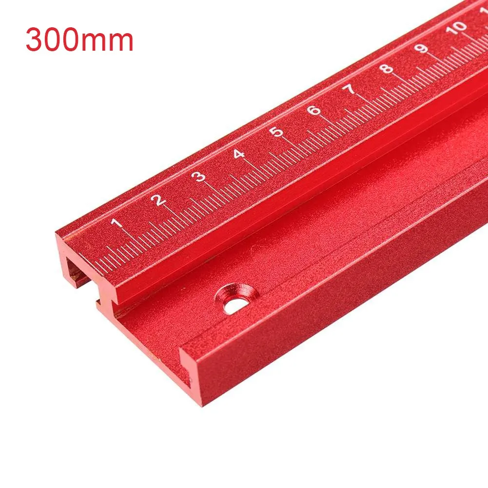 

Red Aluminum Alloy T Track T Slot Miter Track Jig Fixture Chute with Scale Perfect for Router Tables and Bandsaws