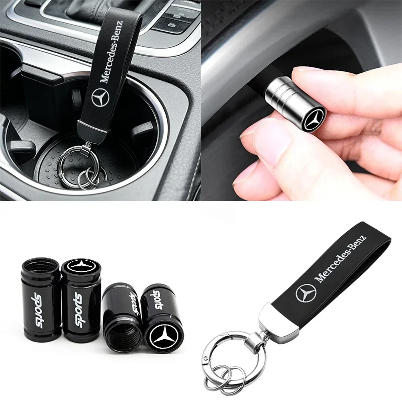 Hot Car Tire Wheel Valve Caps Cover Mercedes Benz AMG W203 W205 W206 W211 W220 W212 W201 W210 Key Chain Ring Keychain Accessory
