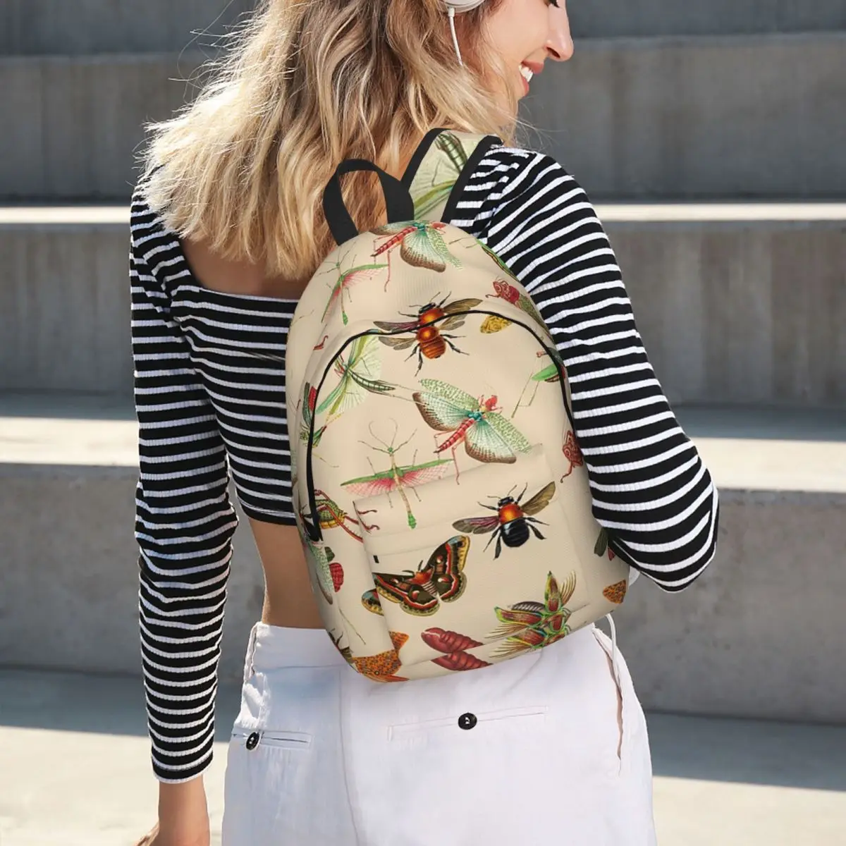 Vintage Bugs And Insects Illustration Backpack Hot Sale Daypack Large Capacity BookBag School Bag Shoulder Bags for Men Women