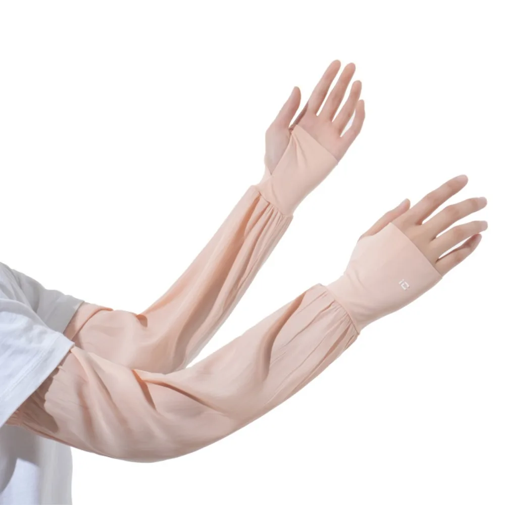 Anti-UV Ice Silk Sleeves Gloves Flip-finger UV Insulation Sunscreen Sleeve Arm Covers Sun Protection Cycling Gloves Summer