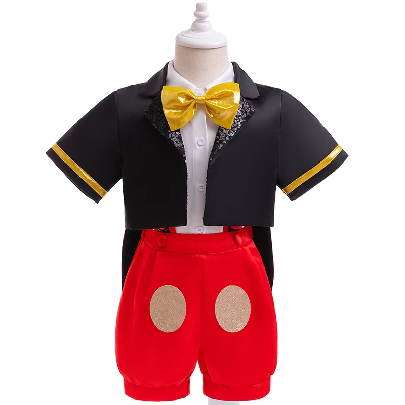 Baby Clothes Mickey Cosplay Costume New Year Costumes Kids Girl Boy Backband Pants Set Stage Performance Christmas Dress 3PCS