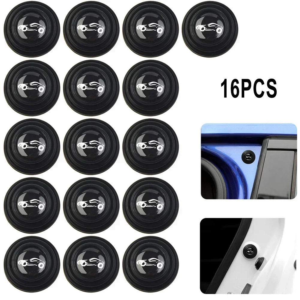 Carhome 16X Black Car Door Anti-shock Silicone Pad Universal Anti-Noise Buffer Gasket Anti-collision Door Sticker Auto USEFUL