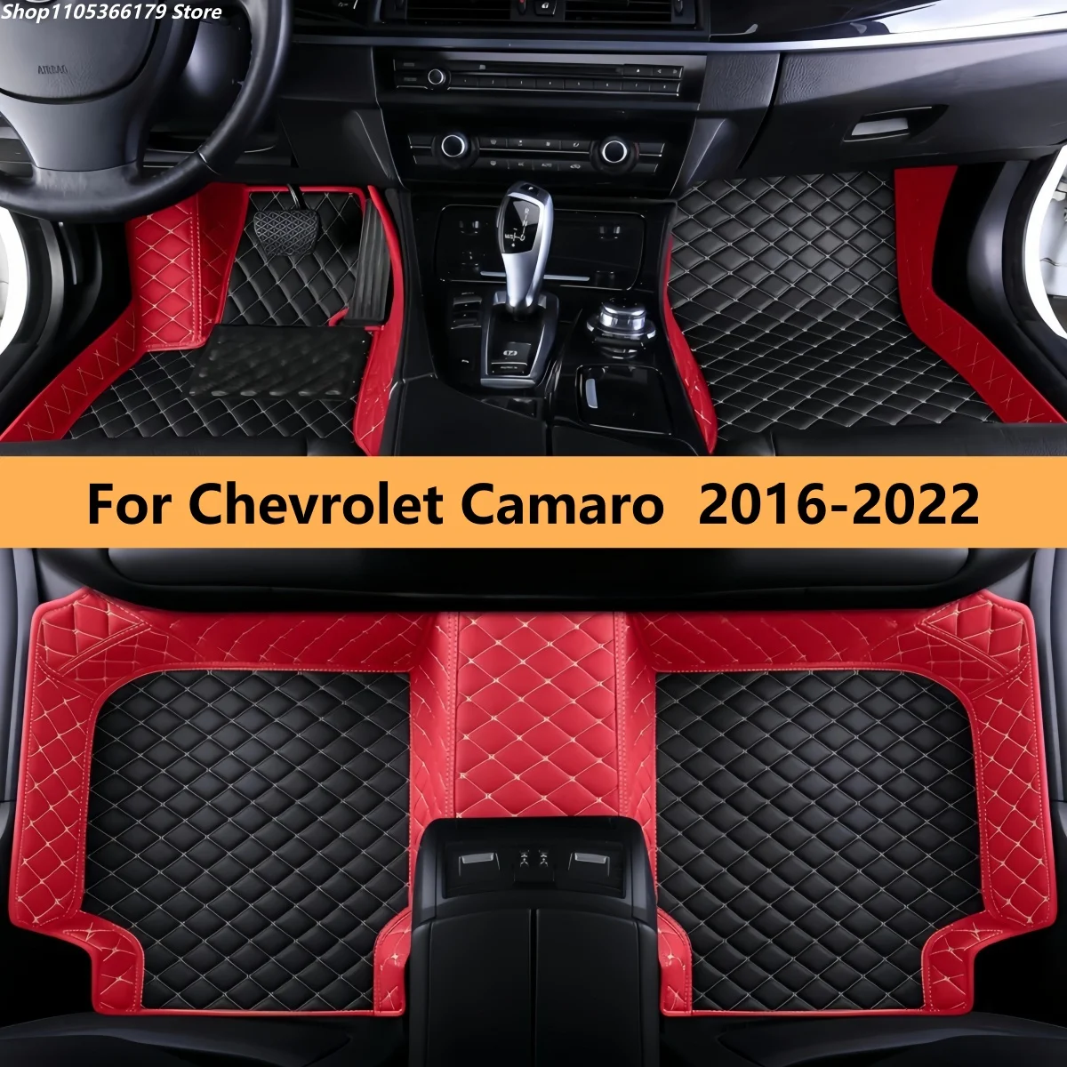 

Custom Leather Car Floor Mat For Chevrolet Camaro 2016 2017 2018 2019 2020 2021 2022 Carpets Rugs Foot Pads Accessories