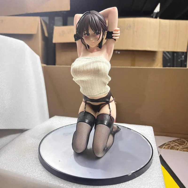 

Фигурка аниме-девушки Натесу в позе на коленях с реалистичной тканевой одеждой, в коробке, статуэтка для ПК, украшение для компьютерного корпуса, коллекционный подарок для фанатов