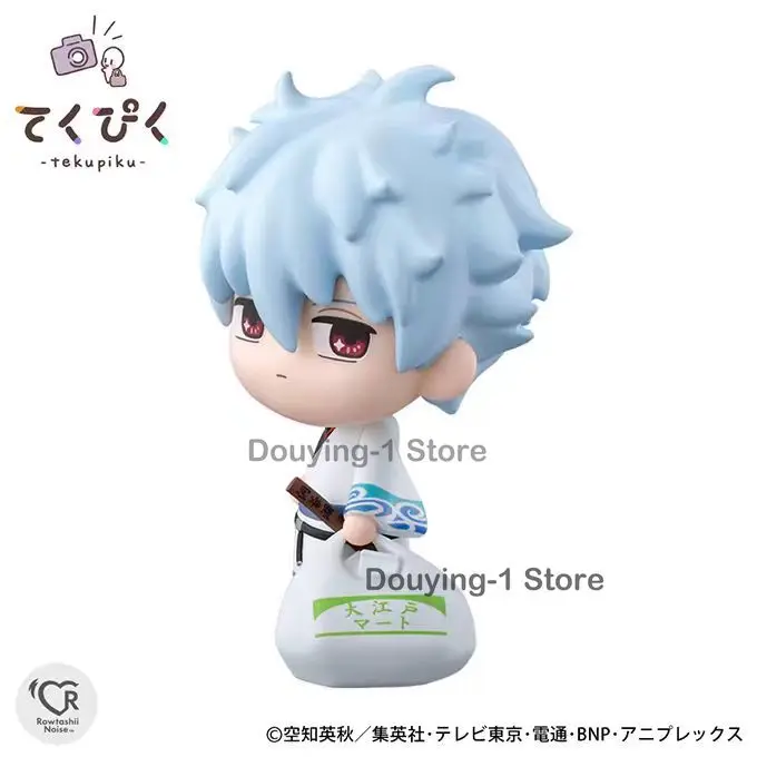 재고 있음 오리지널 반다이 테쿠피쿠 긴타마 사카타 긴토키 Q 버전 데스크탑 장식품 선물 액션 피규어