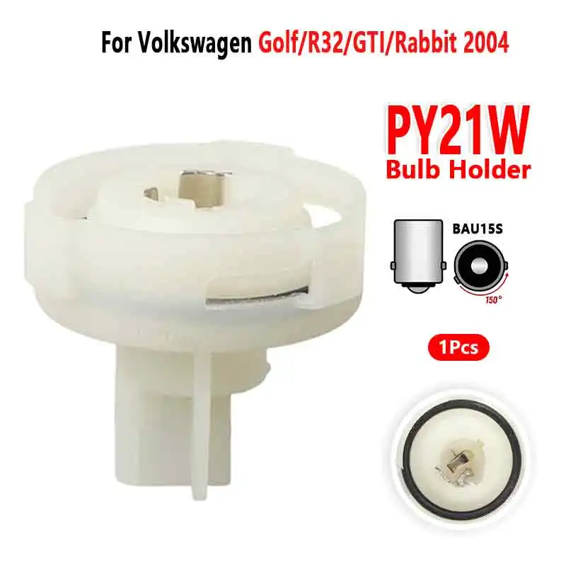 For Volkswagen Golf R32 GTI Rabbit Turn Signal Lights Socket PY21W Bulb Holder Car Lamp Base Accessories 2004 1 Pcs