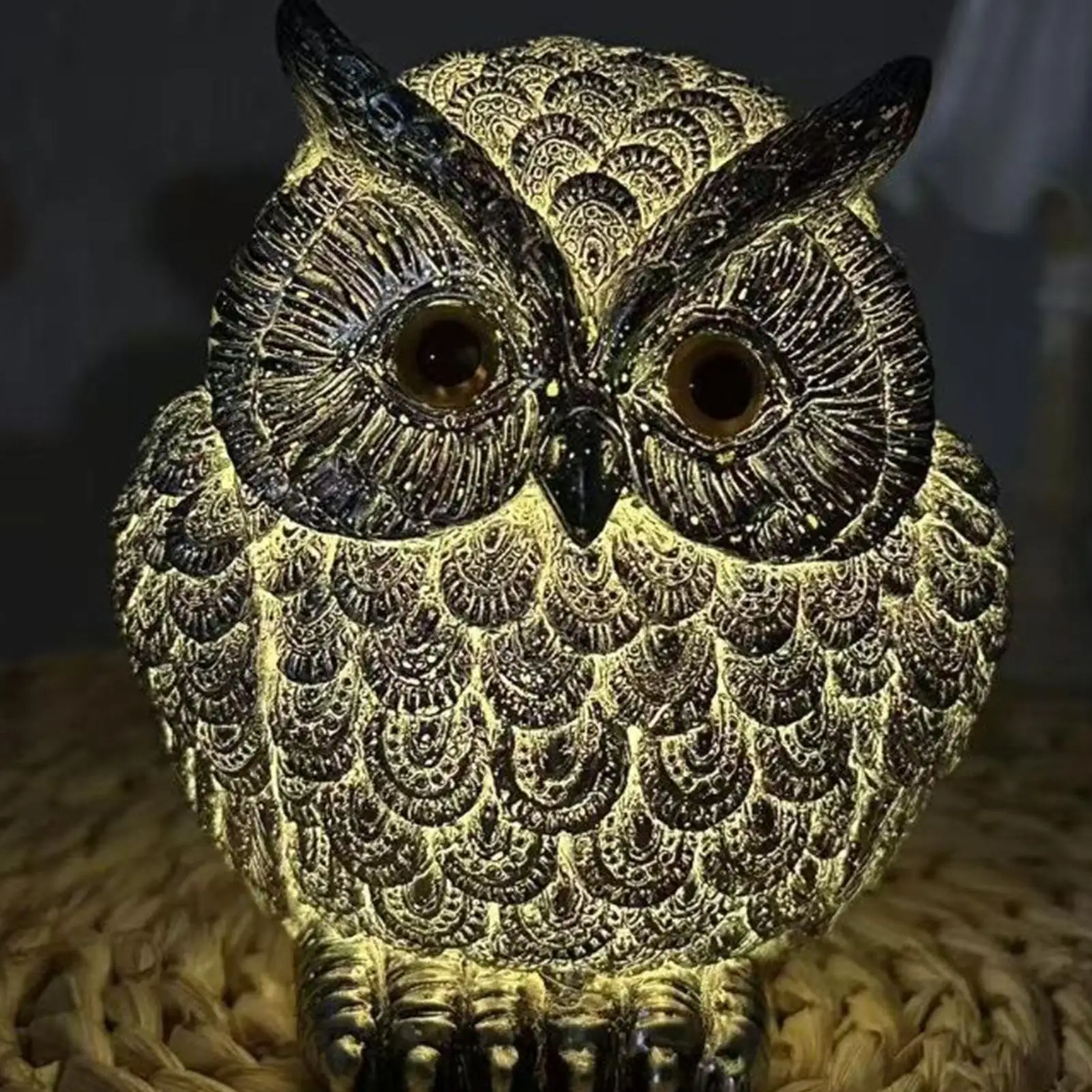 Owl Night Light 3D LED Resin Soft Lamp Kids Night Light for Bedroom Winter Bedside Desktop Tabletop Hallway Toilet School