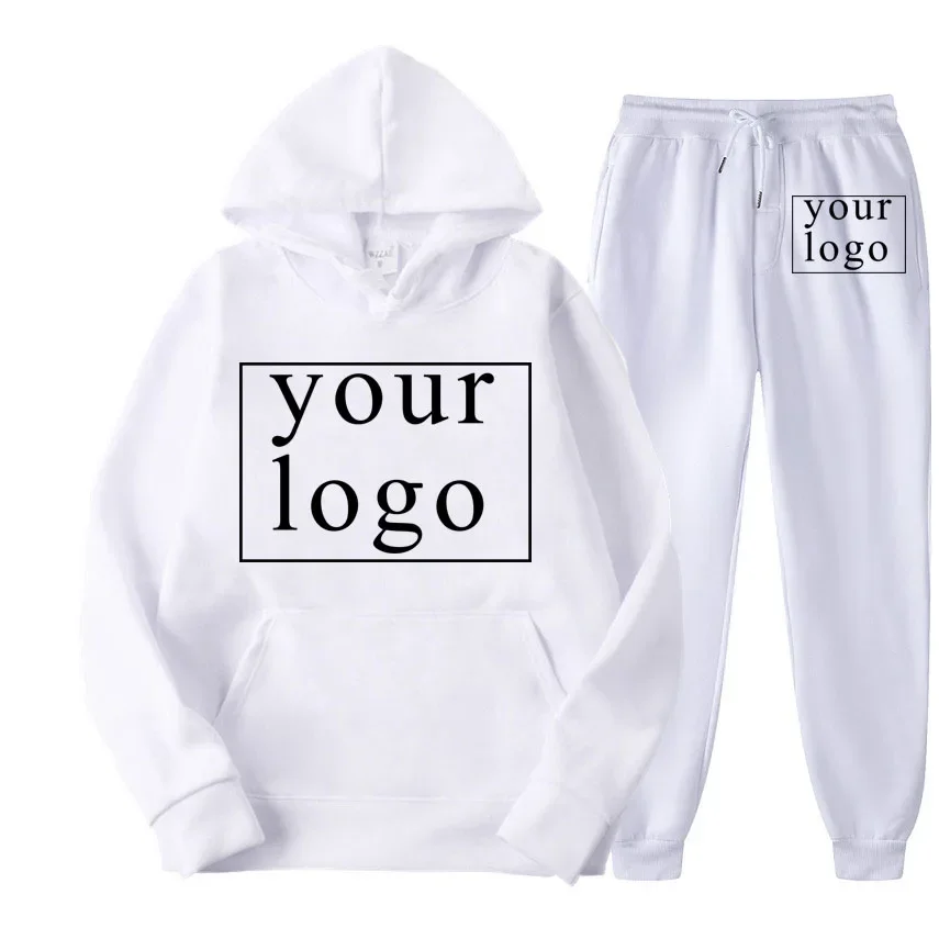 2024 Your Own Design Brand Logo/Picture Personalized Custom Anywhere Men Women DIY Casual solid color hoodie set Fashion New