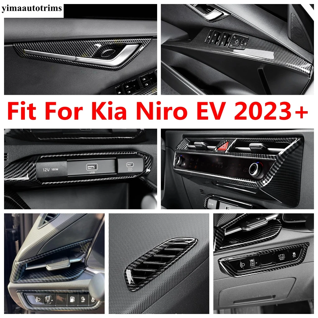 

For Kia Niro EV 2023 Accessories USB Panel / Window Lift / Head Light / Inner Door Handle / Dashboard Air AC Vents Cover Trim