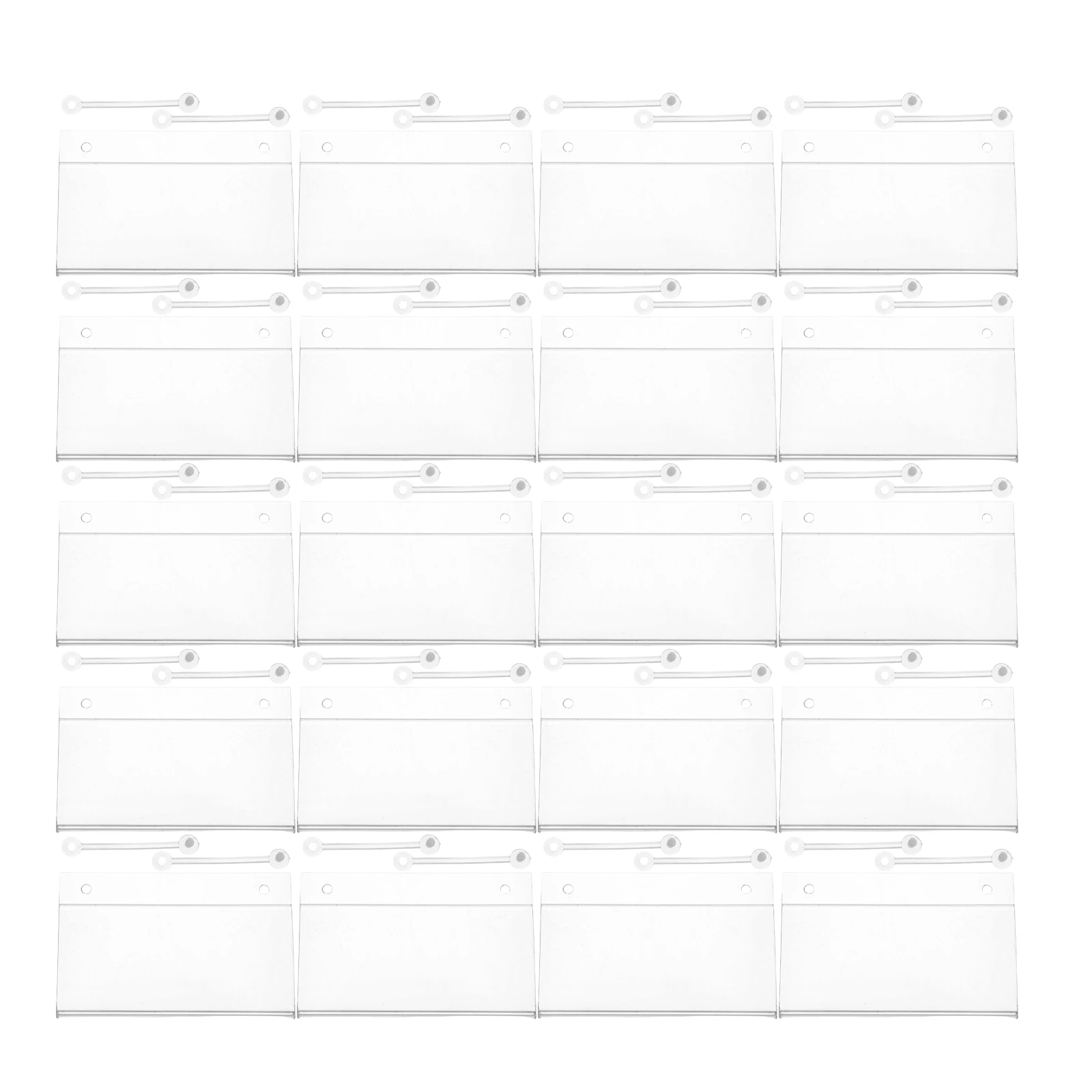 

20pcs Price Tag Set Clear Plastic Label Holder Waterproof Transparent Display Shelf Tags Reusable Wire Shelving Clips Document