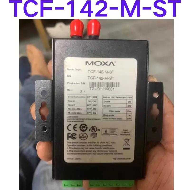 

Second-hand test OK ，MOXA multimode fiber optic converter TCF-142-M-ST