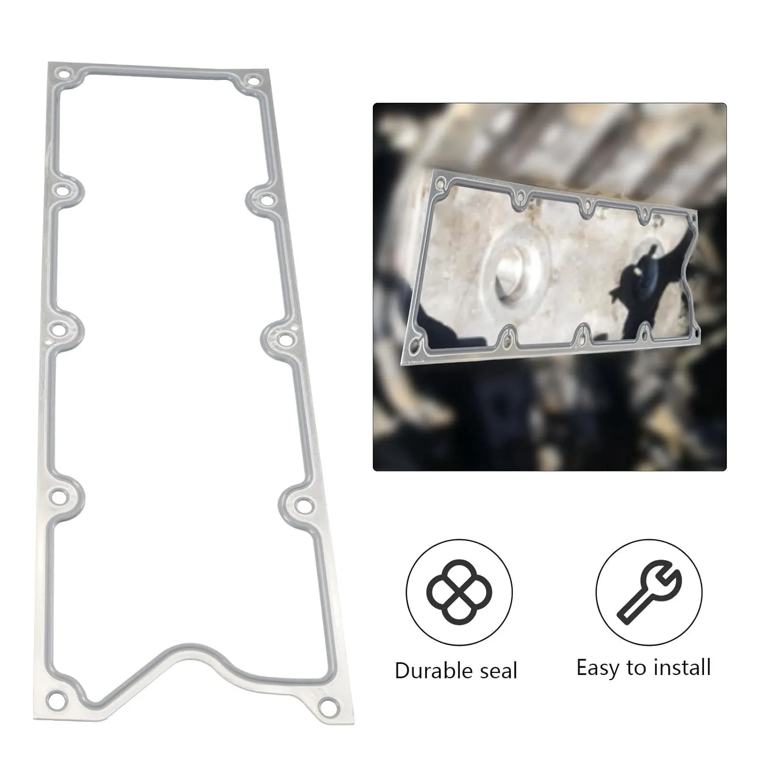 Pelindung Plat Gasket Aluminium Gen 3 LS Untuk GM LQ4 LQ9 4.8L 5.3L 5.7L 6.0L Tahun 1999-2003 Warna Perak XZ-0008