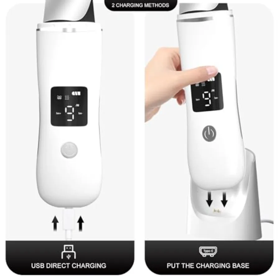 Espátula de pele para purificador facial, removedor preto com 4 modos, extrator de poros, espátula facial, limpeza profunda para cuidados com a pele facial, presente feminino