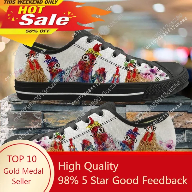 

y Animal Rooster/Cock/Hen Printing Vulcanized Sneakers Brand Designer Cute Chicken Low Top Shoes Casual Footwear