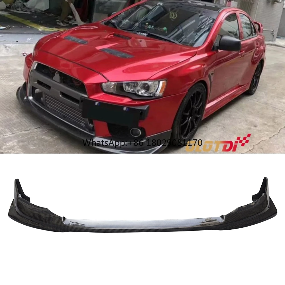 H2 Style Carbon Fiber Front Spoiler Lip Bumper For Mitsubishi Lancer EVO X 10th 10 Lancer Evolution