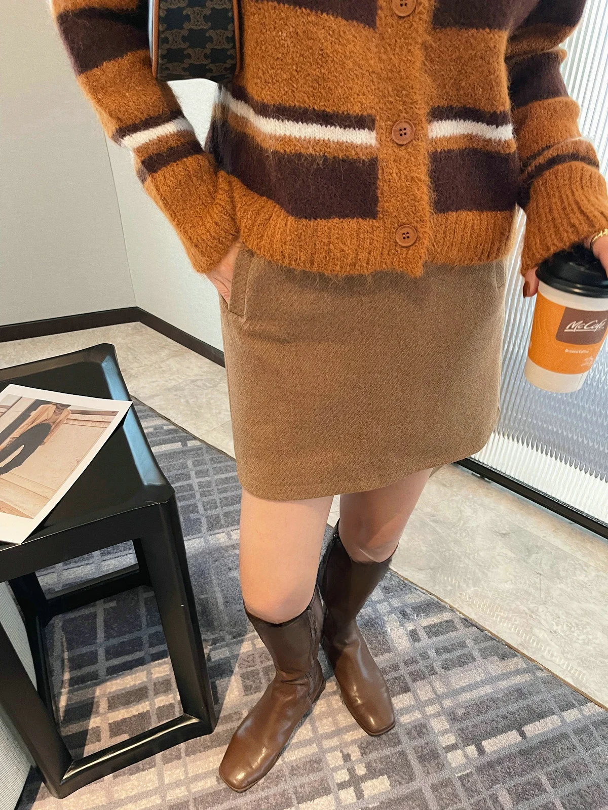 

JINGONI Women's High Waist A-Line Skirt Straight Cut Wool Blend Slimming Versatile Faionable Autumn Winter New Arrival