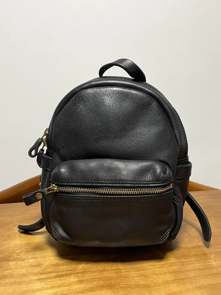 Leather Vintage Vegetable Tanned Top Horse Leather Backpack