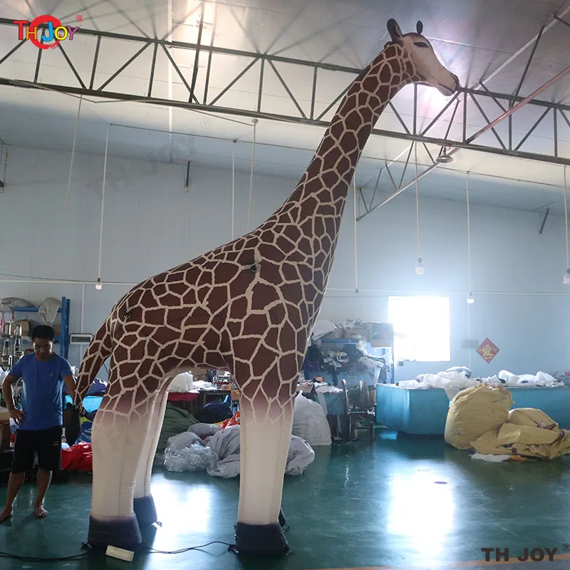 5 metros gigante ao ar livre realista zoológico publicidade inflável girafa modelo animal explodir desenhos animados para venda