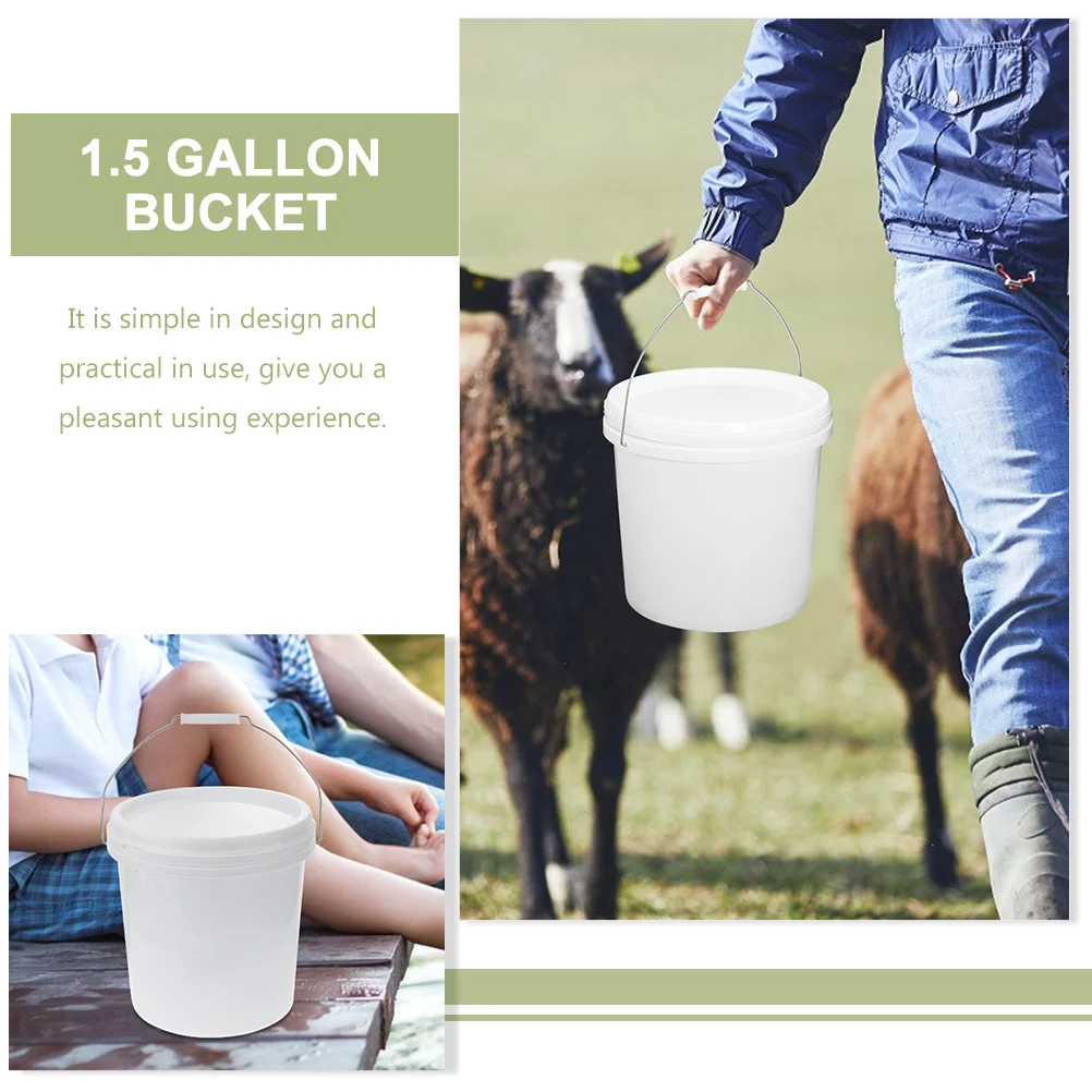 Plastic Barrel Bucket 5 Gallon Cube with Lid of Liters Food Storage Buckets Handles Hamper Container Gift Basket