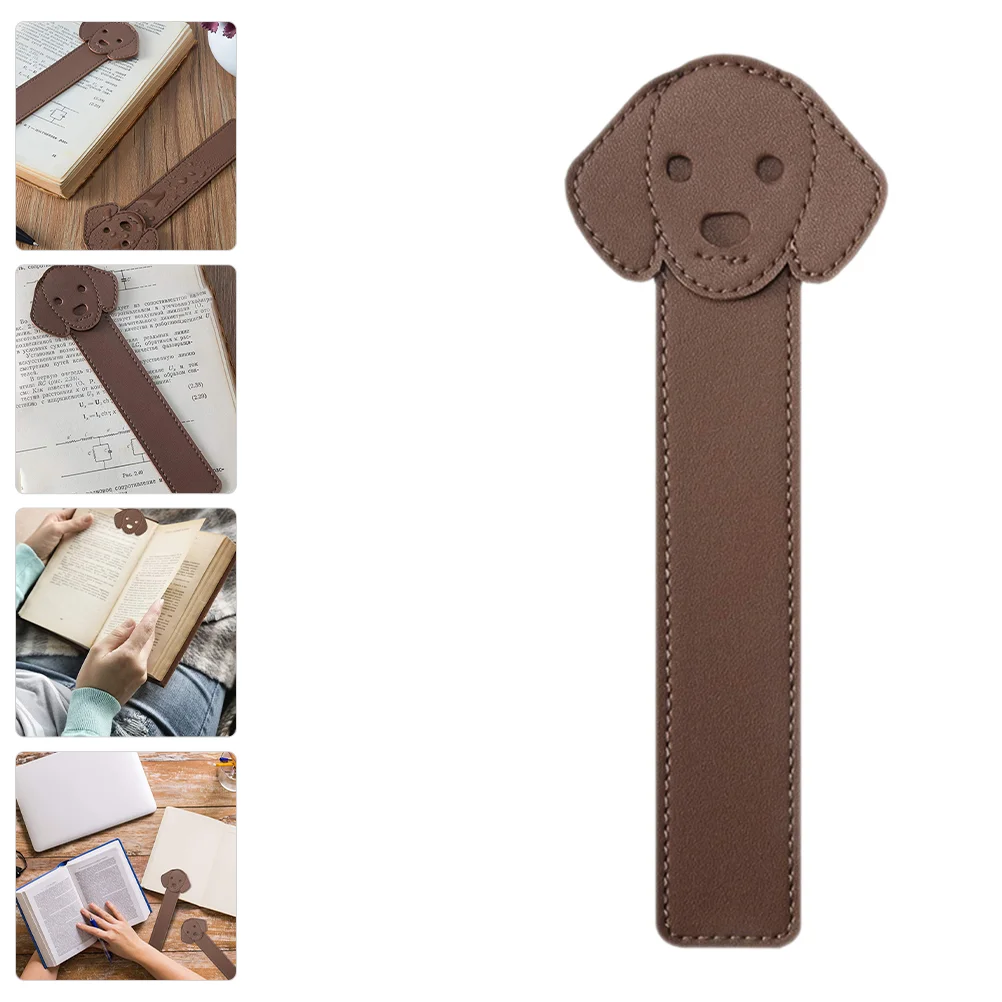 

Dog Head Bookmark for Kids Reader Gift Vintage Marker Light Brown Page Men Man