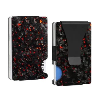 男性用カーボンファイバークレジットカードホルダー,スリムなウォレット,ラグジュアリー,メタルケース,明るいマット,RFID,ミニマリスト,キャッシュバック