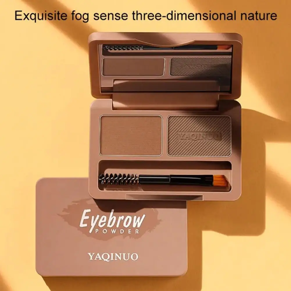 แป้งเขียนคิ้ว Shadow รูปร่างคิ้วสามมิติกันน้ําและกันเหงื่อ Natural Long-Lasting Eyebrow Powder