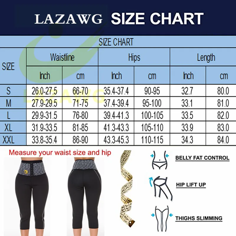 LAZAWG pantaloni da donna caldi in Neoprene Sauna pantaloncini da ginnastica allenatore in vita Body Shaper vita con gancio allenamento controllo